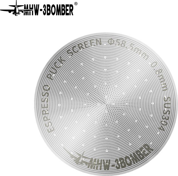 MHW-3BOMBER Espresso-Puck-Bildschirm mit Titanbeschichtung aus Metall in Silber, Durchmesser: 58,5 mm - Bild 1