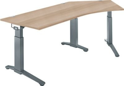 Schäfer Shop Genius Schreibtisch ERGOSTYLE S Eckschreibtisch mit C-Fuß Gestell, manuell höhenverstellbar, Eiche/Anthrazit, B: 216,5 cm, T: 80 cm, H: 67,5-89,5 cm - Bild 1