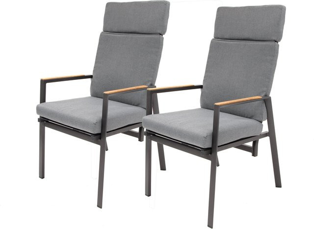 BELLAVISTA - HOME & GARDEN Hochlehner Sessel Newport 2er-Set grau B/T/H: 56,5 x 63 x 105 cm - Bild 1