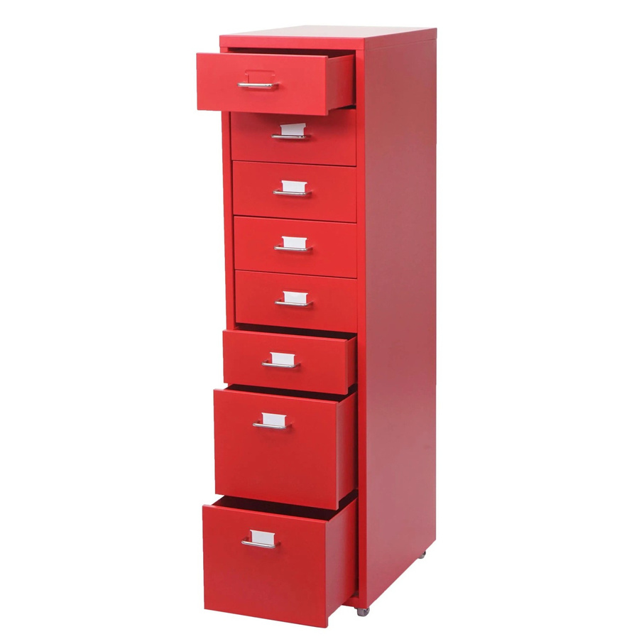PROREGAL Rollcontainer Housten mit 8 Schubladen in Rot, B/T/H: 110 x 28 x 41 cm - Bild 2