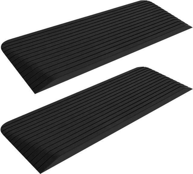 DELUKE Brückenschwellenrampen THEO 2er Set aus Gummi in Schwarz, B/H/T: 110 x 5 x 41 cm - Bild 1