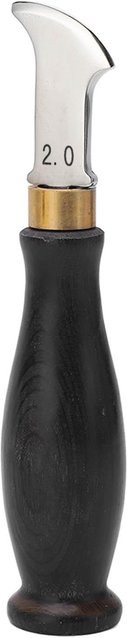 GoolRC Lederfalzbein aus 304 Edelstahl mit Sandelholzgriff und spiegelpolierter Oberfläche, 2.0mm - Bild 1