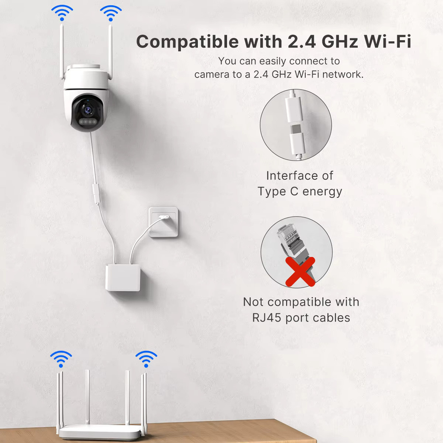 WONSDAR 2er Set PTZ WiFi Outdoor IP Kamera zur Videoüberwachung mit Bewegungserkennung und Alarm, Smart Home Sicherheit, Weiß - Bild 6
