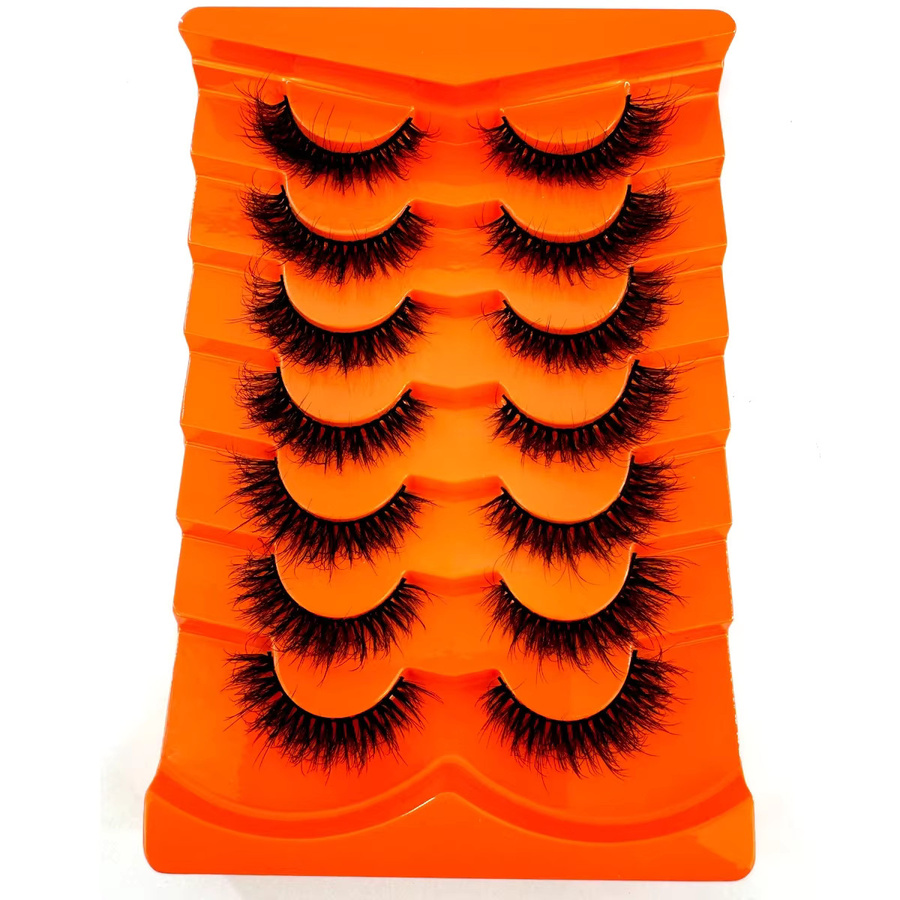 AMSDCN Streifenwimpern, künstlicher Nerz, D-Curl, 7 Paar, 9–20 mm - Bild 2