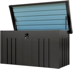 Mr. GARDENER Aufbewahrungsbox aus lackiertem Stahlblech in Anthrazit-Metallic Grau, B/H/T: 121 x 69 x 65 cm - Bild 1