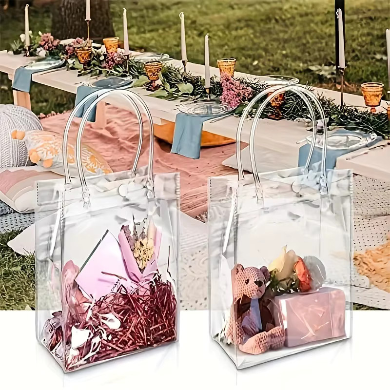 12 Stück transparente Geschenktüten aus Kunststoff für Süßigkeiten und Souvenirs zu Weihnachten, Halloween oder Hochzeiten - Bild 2