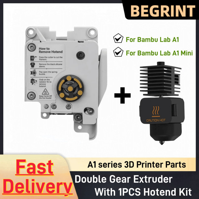 Bambu Lab A1 Mini Extruder Dual Gears Extrusion Motor aus gehärtetem Stahl mit Hotend Kit für FDM 3D Drucker - Bild 1