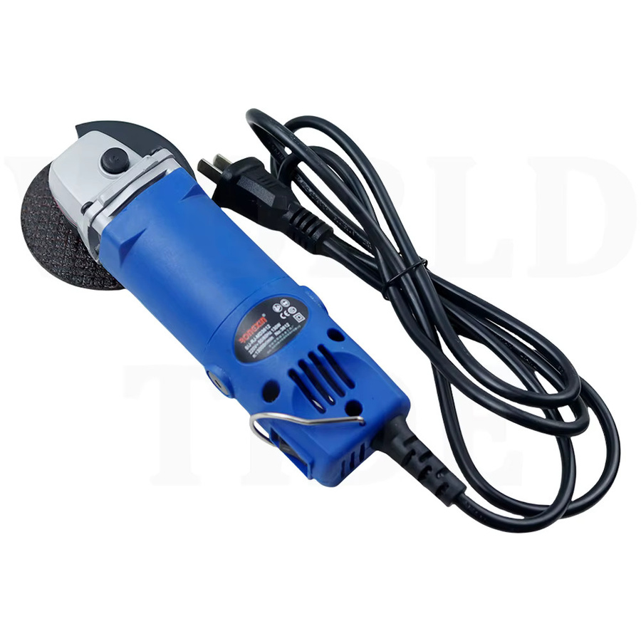 XMSJ Elektrischer Mini-Winkelschleifer mit 6 Geschwindigkeiten und variabler Drehzahl, 75 mm Poliermaschine und Schleifmaschine in Blau und Braun - Bild 3