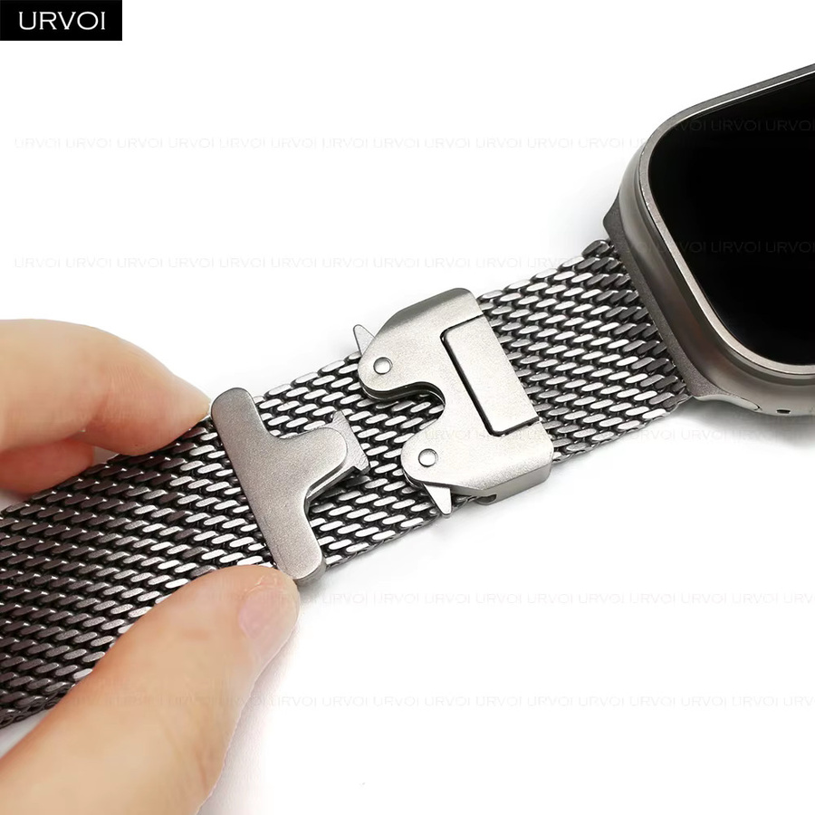 URVOI Uhrenarmband Edelstahl-Mesh, Silber, Unisex, 46 mm, 49 mm - Bild 3