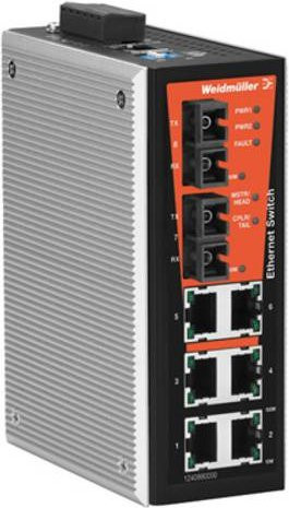 Weidmüller Industrial Ethernet Switch IE-SW-VL08MT-6TX-2ST in Grau - Bild 1