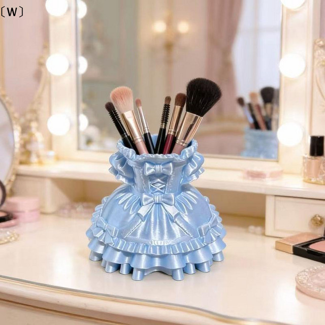 Niedrige Desktop-Aufbewahrungsbox im Lolita-Prinzessinnen-Stil als Stifthalter und Kosmetik-Organizer aus Kunststoff - Bild 1