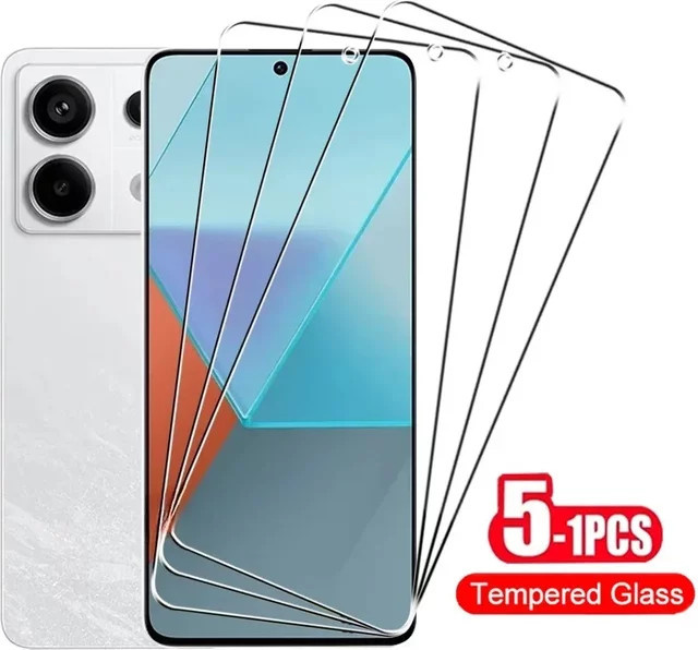 5er-Pack Gehärtetes Glas Schutzfolie für Xiaomi Redmi Note 14 13 12 11 10 Pro Plus 5G, Transparent, 9H Härtegrad - Bild 1