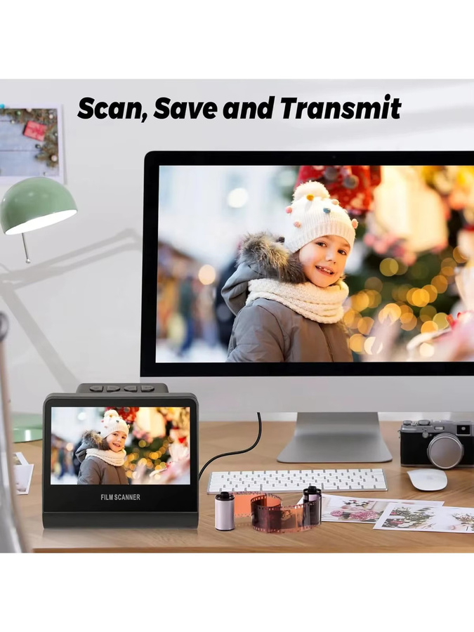 KKMOON Digitaler Filmscanner mit 22MP Auflösung, 5-Zoll-LCD-Bildschirm und 16GB Speicher, Schwarz, Konvertierung von Negativfolien in JPEG-Fotos - Bild 7