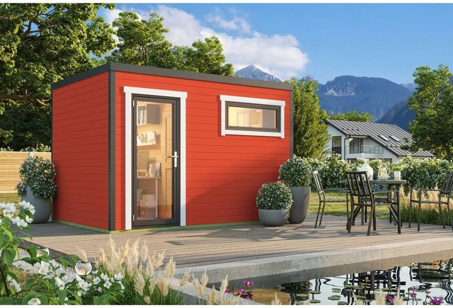 Lasita Maja Gartenhaus Sardinia Flachdach in Schwedenrot B/H/T: 350 x 239,4 x 250 cm - Bild 1