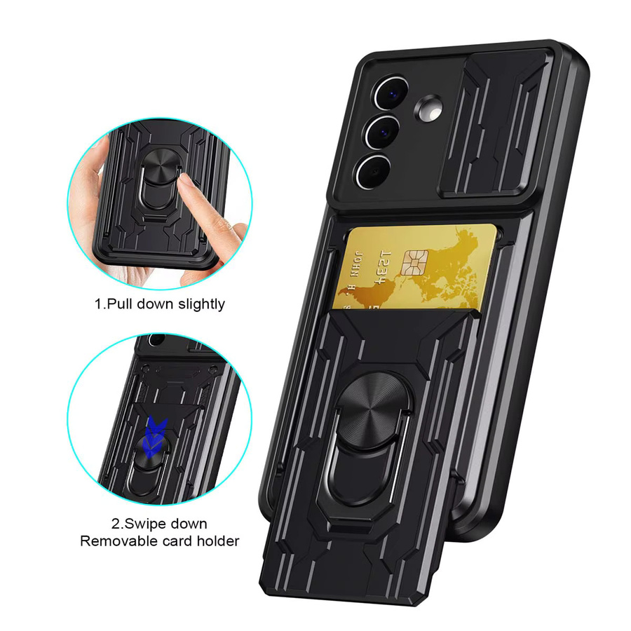 Robuste Panzerhülle für Samsung Galaxy mit Kartenhalter-Slot in Schwarz oder Blau - Bild 6