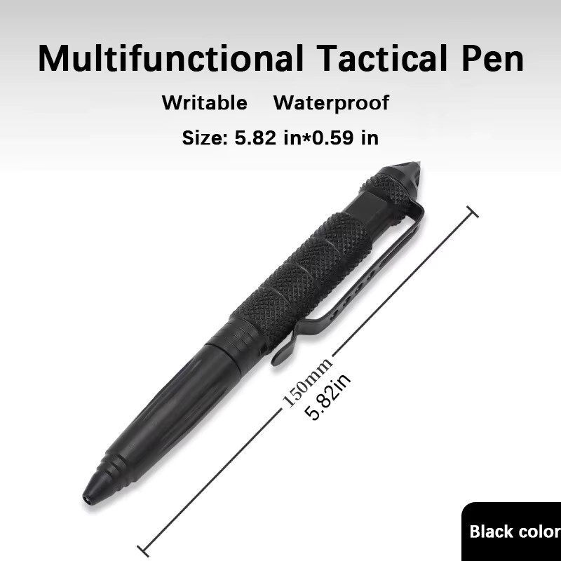 Multifunktionaler taktischer Wolframstahl-Stift in Schwarz für Damen und Herren - Bild 3