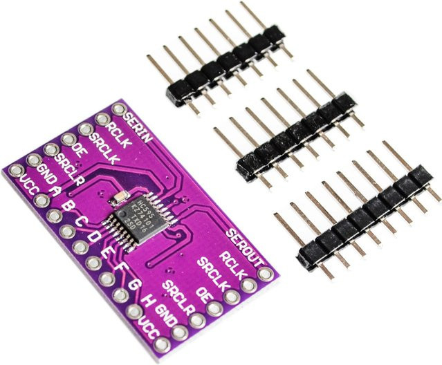 74HC595 Schieberegister Breakout 8-Bit-Schieberegister in Violett - Bild 1