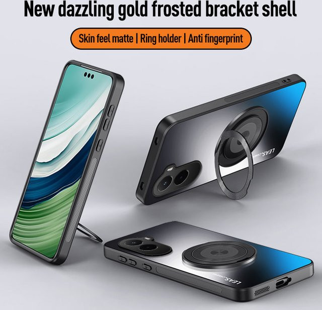 EUCAGR Schutzhülle für Xiaomi Poco M7 in Blau mit integriertem Ständer und mattem Frosted-Finish aus PC und TPU - Bild 1