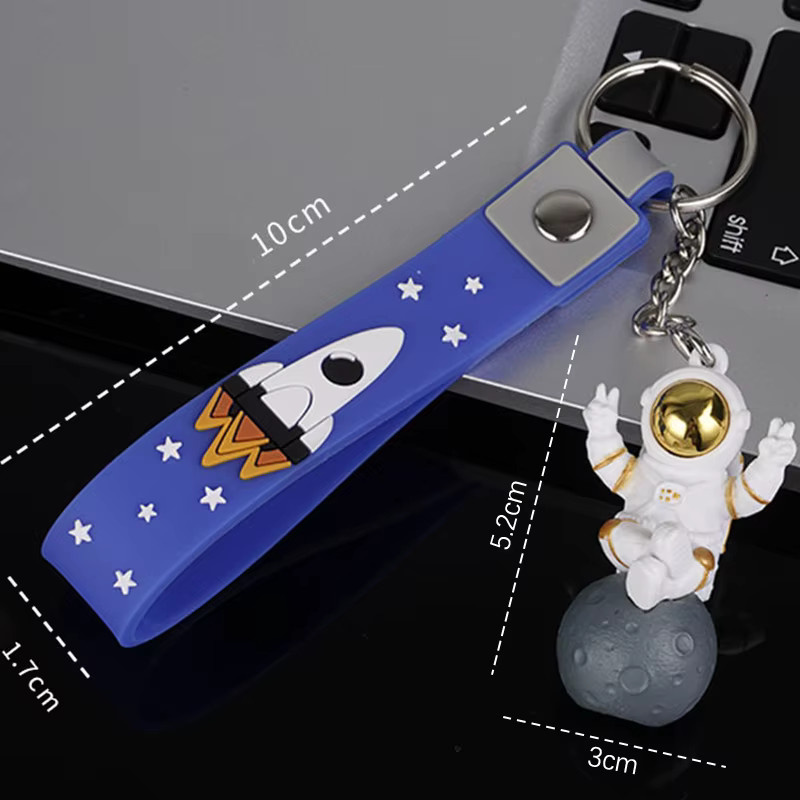 Velishy Astronauten Statue und Schlüsselanhänger aus Harz in Weiß zur Desktop-Dekoration für Büro und Zimmer - Bild 2
