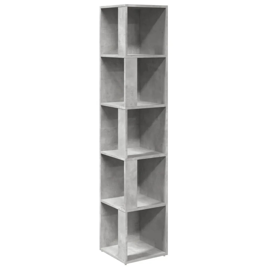 vidaXL Eckregal aus Holzwerkstoff in Betongrau, B/T/H: 33 x 33 x 164,5 cm - Bild 2