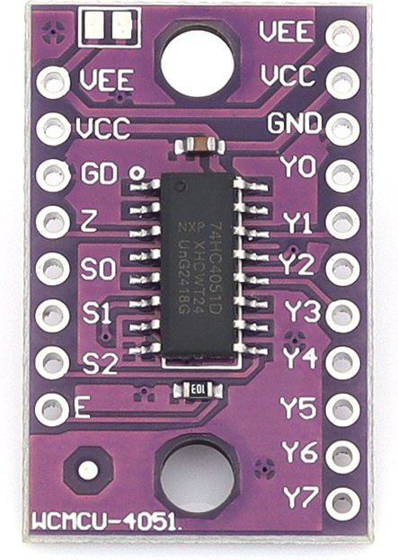 Stlxy CD4051 8-Kanal digital gesteuerter elektronischer Schalter Multiplexer 74HC4051 in Lila für Arduino - Bild 1