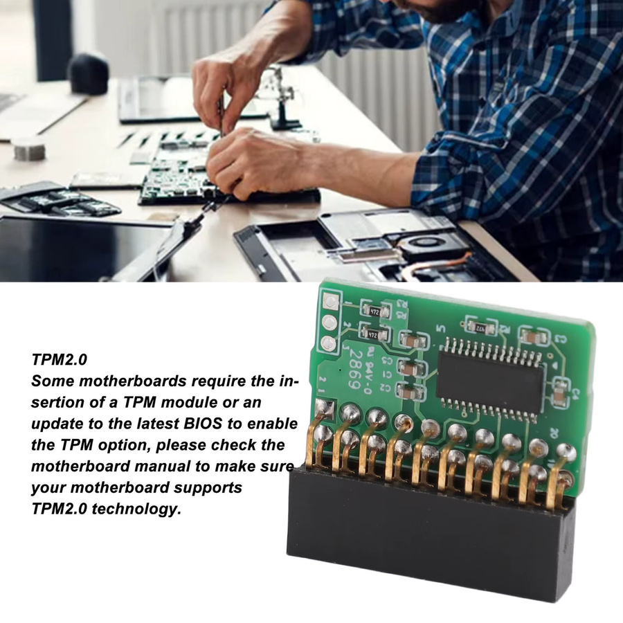 SuperMicro TPM 2.0 Modul AOM TPM 9665V Vertikal 20-Pin Trusted Platform Module in Grün - Bild 5
