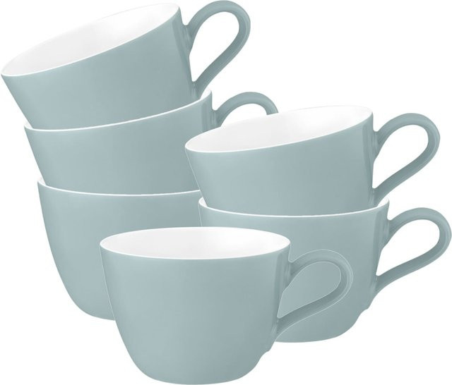 Seltmann Weiden Kaffeetassen Life Fashion Blau Keramik 6er Set 240 ml - Bild 1