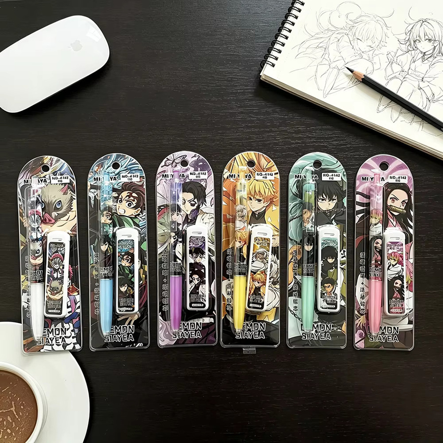 Bandai Demon Slayer Anime Automatischer Bleistift mit 0,5 mm HB Minen in Mehrfarbig für Schule und Büro - Bild 3
