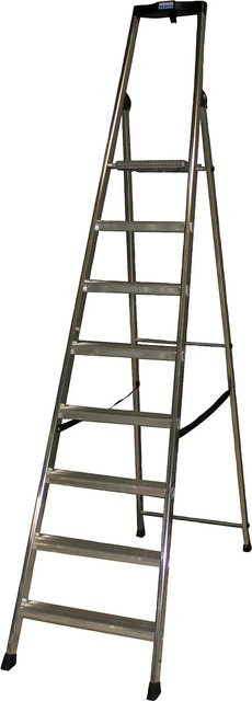 Krause Monto Solido Stufen-Stehleiter aus Aluminium, 8 Stufen, silberfarben - Bild 1