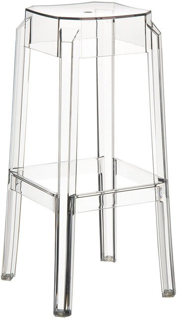 DELUKE Barhocker LANAR Barstuhl aus transparentem Kunststoff, B/T/H: 36 x 36 x 75 cm - Bild 1