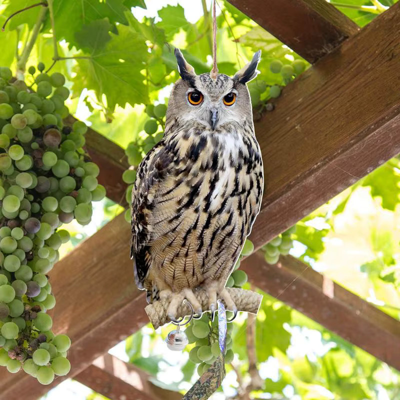 Dekorative Vogelabwehr-Vogelscheuche in Eulen-Optik aus Kunststoff, bunter Eulen-Schreck-Anhänger zur Vogelabwehr für den Obstgarten - Bild 3