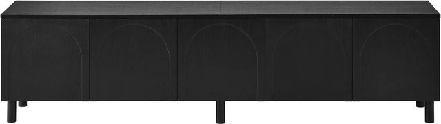 Merax TV-Schrank in Schwarz mit 5 Türen, modernem Design aus MDF und Metallfüßen - Bild 1