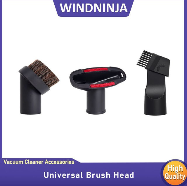 WINDNINJA Universal Staubpinsel-Düse für Staubsauger in Schwarz mit 32 mm Innendurchmesser - Bild 1