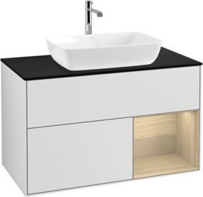 V&B Waschtischunterschrank Finion 100 in Weiß lackiert mit offener Ablage, Breite: 100 cm, Tiefe: 50,1 cm, Höhe: 50,1 cm - Bild 1