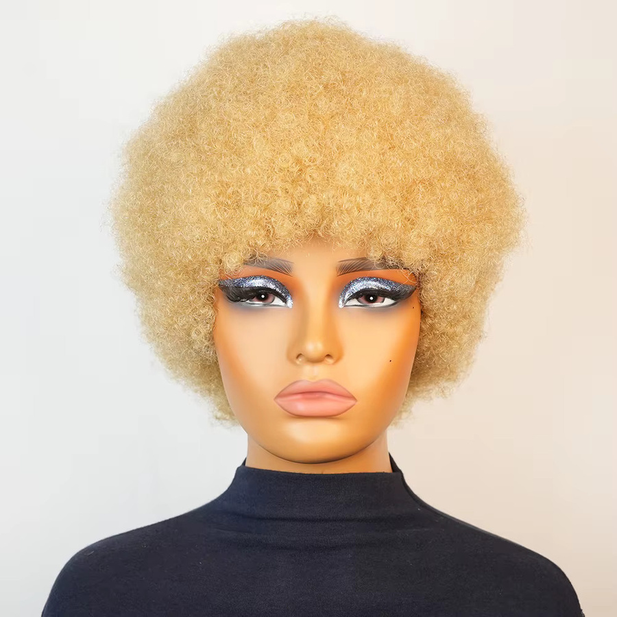 OYM HAIR Afro-Perücke, lockig, Remy-Echthaar, 15,2 cm, 180 % Dichte - Bild 6