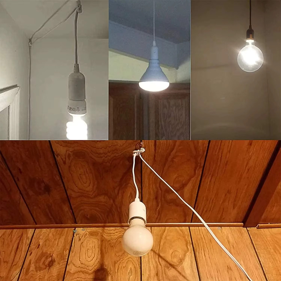 L-MANG E27 Lampenfassung für Pendelleuchten mit 1,8m Stromkabel und Schalter in Schwarz oder Weiß - Bild 3
