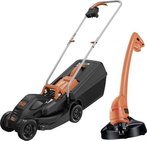 Black & Decker Rasenmäher und Rasentrimmer Set in Schwarz mit 1000 W und 250 W sowie einer maximalen Schnittbreite von 32 cm - Bild 1
