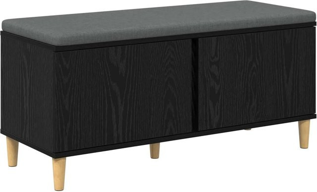 vidaXL Flurbank mit Kissen und Schuhregal in Schwarzer Eiche, B/T/H: 100 x 38 x 46 cm - Bild 1