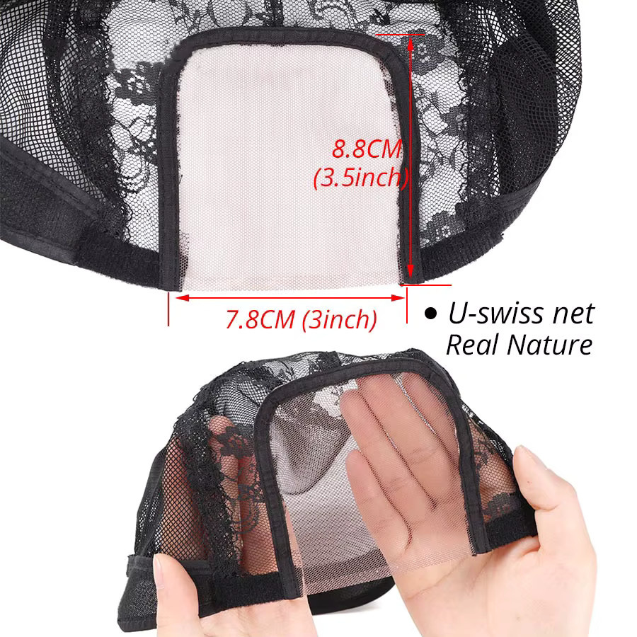 Yajukai Schweizer Spitze-Perückenkappe, Schwarz, Unisex - Bild 4