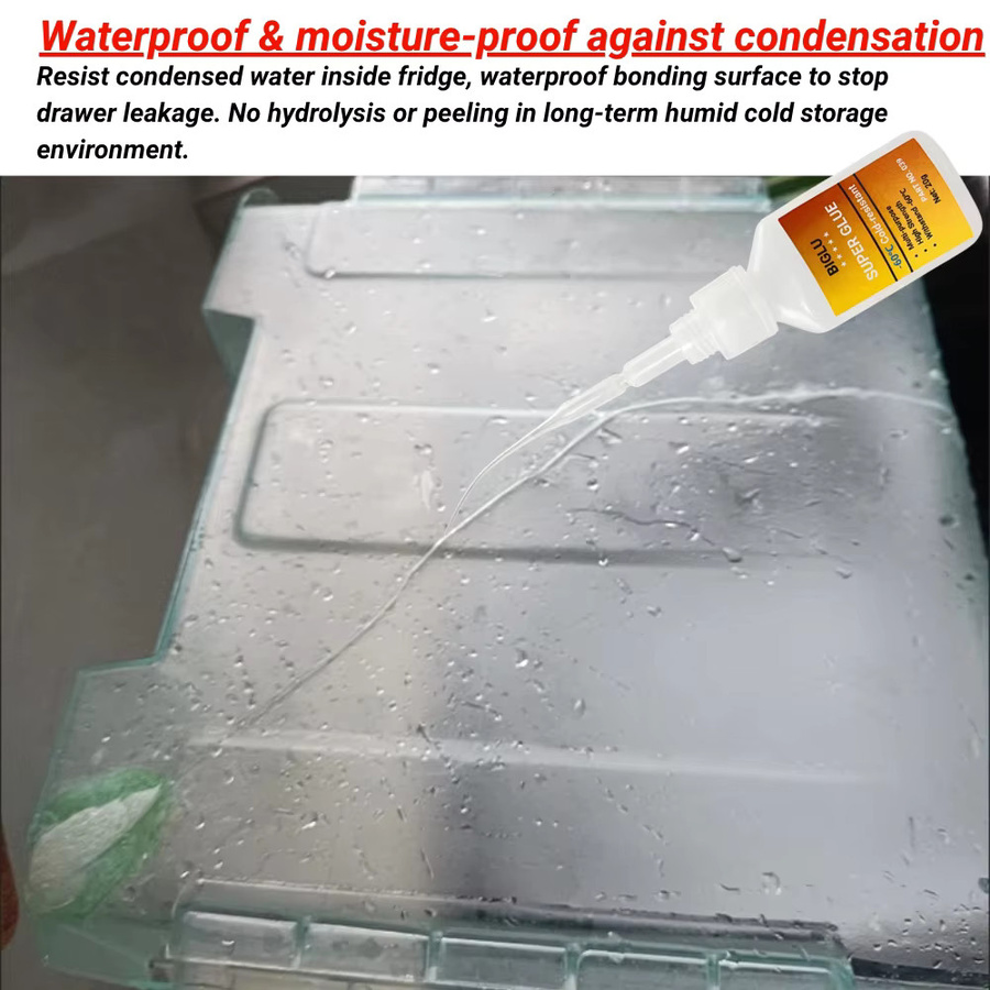 BIGLU Superkleber für Kühlschrank-Schubladen, transparent, temperaturbeständig bis -60 °C für PVC und ABS-Kunststoff - Bild 4