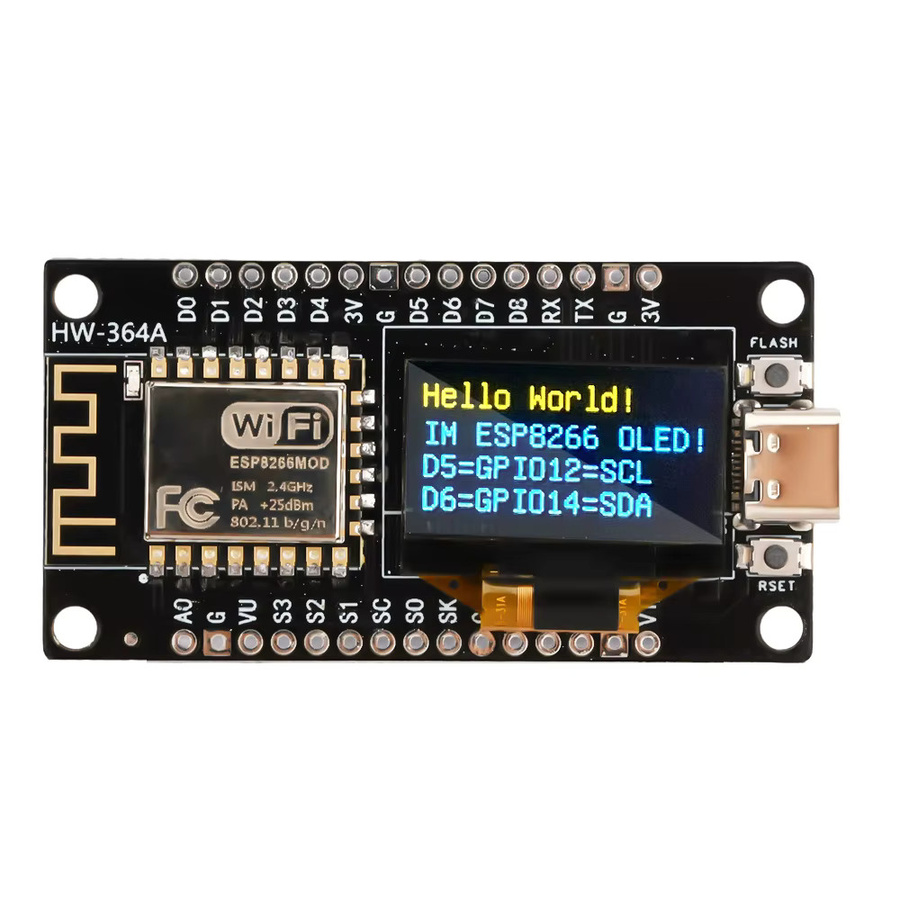 diymore ESP-12F NodeMCU ESP8266 WIFI Development Board Modul mit 0,96 OLED Bildschirm in Gelb Blau und Typ-C Schnittstelle - Bild 3