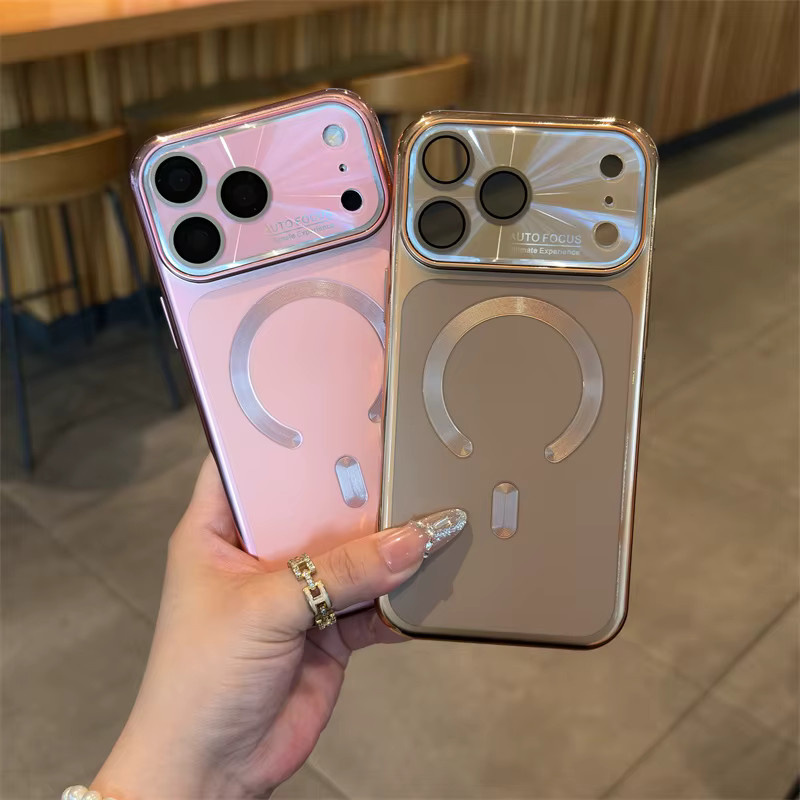 Stoßfeste MagSafe Schutzhülle für Apple iPhone 17 16 15 14 13 Pro Max mit matter galvanisierter Oberfläche und magnetischer Ladefunktion - Bild 1