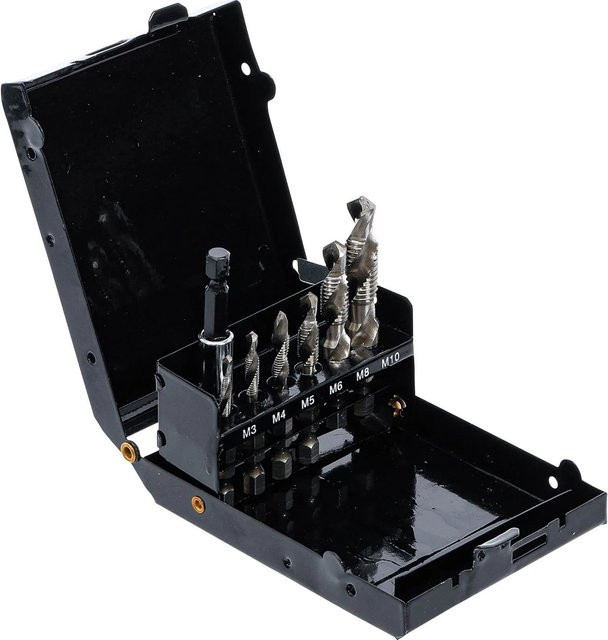 BGS HSS-G Bohrer- und Gewindeschneider-Set aus Edelstahl, 7-teilig, Silber - Bild 2