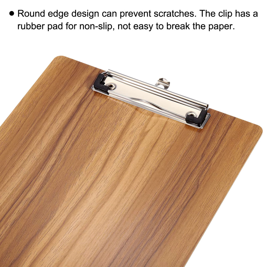 A4 Klemmbrett aus Hartfaserplatte mit Low-Profile-Clip in Kirschholzstruktur, Braun - Bild 2