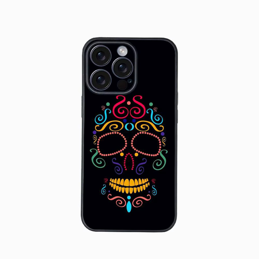 P-Pretty Handyhülle Catrina Skull für iPhone 12 bis 16 Pro Max Plus in Schwarz Softshell - Bild 3