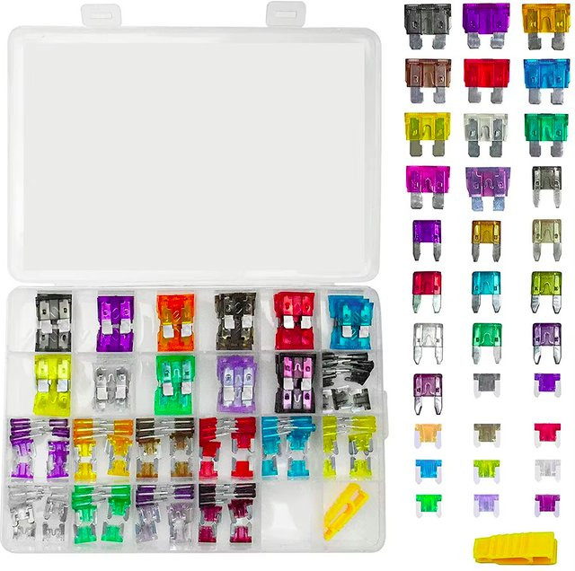 Sicherungs-Sortiment-Set mit 165 Stück Standard-, Mini- und Flachprofil-Sicherungen sowie Sicherungsausziehern in Multicolor - Bild 1