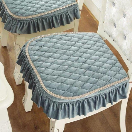 Rutschfeste Stuhlmatte von Warm Magpie Home im Four Seasons-Stil, verdicktes Sitzkissen aus Polyester, Blau