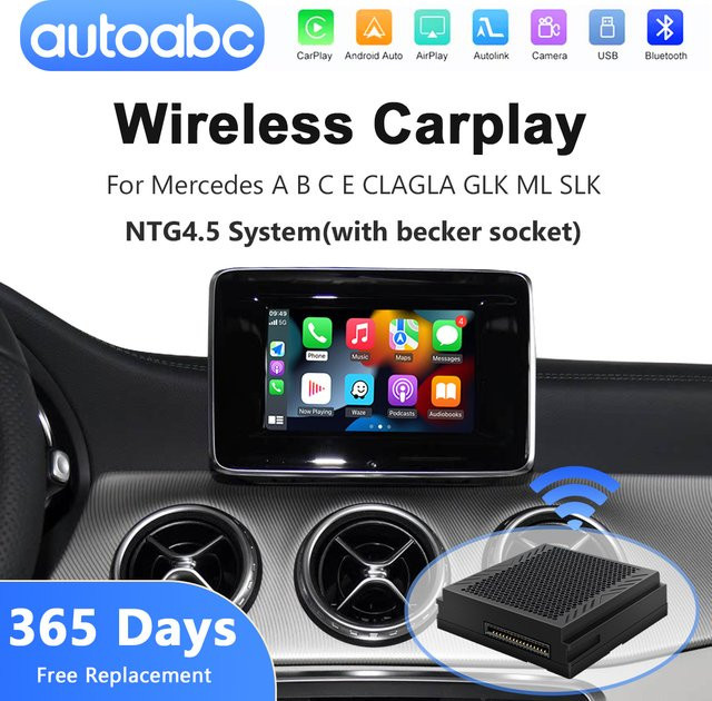 Becker Plug und Play Drahtloses CarPlay und Android Auto Modul für Mercedes Benz NTG4.5 mit Bluetooth in Schwarz - Bild 1