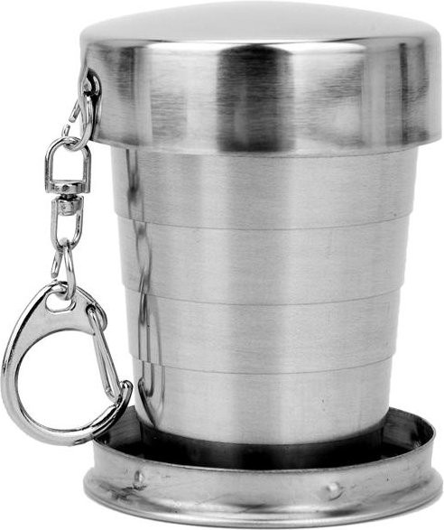 Mango Event Tragbarer Kaffeebecher aus Edelstahl in Silber, faltbarer Teleskopbecher für Outdoor, Camping und Reisen, erhältlich in 75 ml, 150 ml oder 250 ml - Bild 1