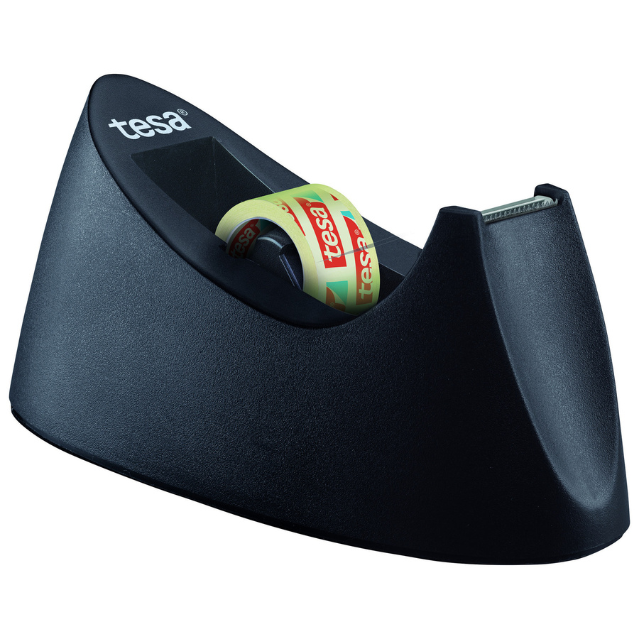 Tesa Tischabroller Easy Cut Curve Schwarz mit Klebefilmrolle 33 m x 19 mm - Bild 3